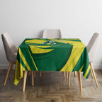 Australian Opals Basketball Tablecloth Green and Gold Tribal Pattern Athletic Abstract Art