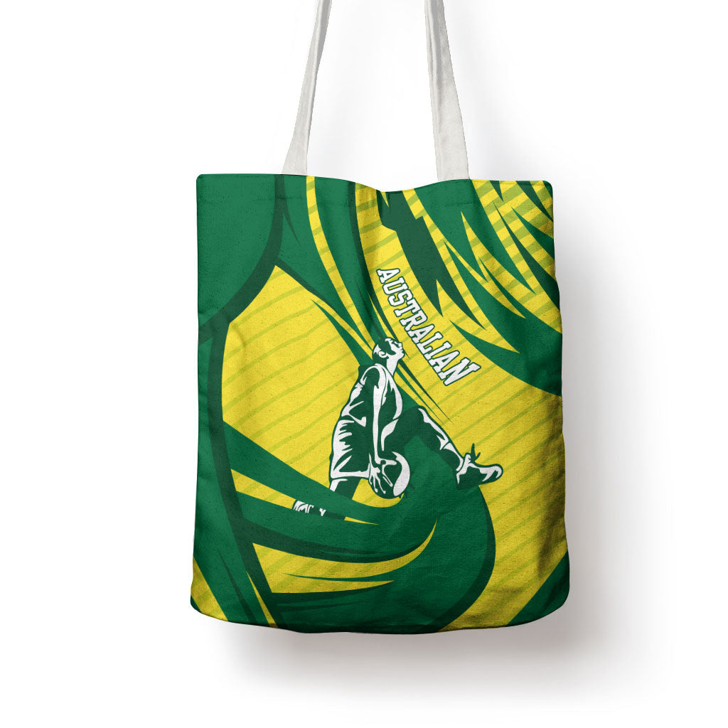 Australian Opals Basketball Tote Bag Green and Gold Tribal Pattern Athletic Abstract Art