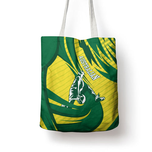 Australian Opals Basketball Tote Bag Green and Gold Tribal Pattern Athletic Abstract Art