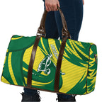 Australian Opals Basketball Travel Bag Green and Gold Tribal Pattern Athletic Abstract Art