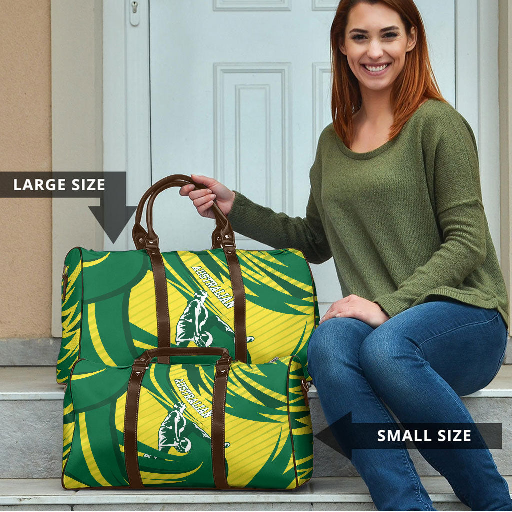 Australian Opals Basketball Travel Bag Green and Gold Tribal Pattern Athletic Abstract Art