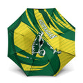 Australian Opals Basketball Umbrella Green and Gold Tribal Pattern Athletic Abstract Art