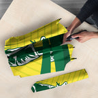 Australian Opals Basketball Umbrella Green and Gold Tribal Pattern Athletic Abstract Art