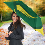 Australian Opals Basketball Umbrella Green and Gold Tribal Pattern Athletic Abstract Art
