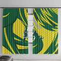 Australian Opals Basketball Window Curtain Green and Gold Tribal Pattern Athletic Abstract Art