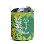 Australian Opals Basketball Laundry Basket Geometric Tribal Pattern In Green And Gold Athletic Art