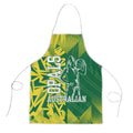 Australian Opals Basketball Apron Geometric Tribal Pattern In Green And Gold Athletic Art