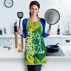 Australian Opals Basketball Apron Geometric Tribal Pattern In Green And Gold Athletic Art