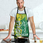 Australian Opals Basketball Apron Geometric Tribal Pattern In Green And Gold Athletic Art