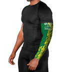 Australian Opals Basketball Arm Sleeves Geometric Tribal Pattern In Green And Gold Athletic Art