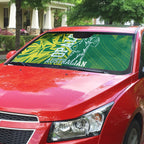 Australian Opals Basketball Auto Sun Shade Geometric Tribal Pattern In Green And Gold Athletic Art