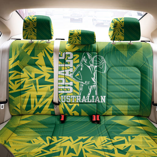 Australian Opals Basketball Back Car Seat Cover Geometric Tribal Pattern In Green And Gold Athletic Art