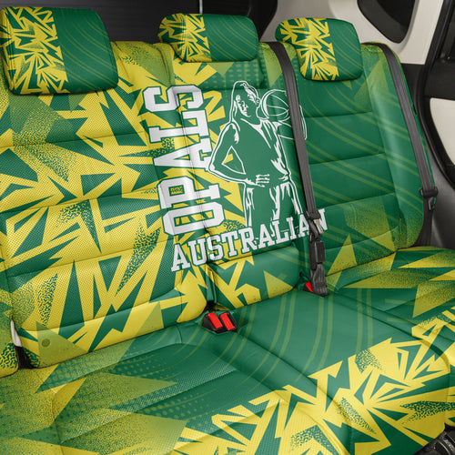 Australian Opals Basketball Back Car Seat Cover Geometric Tribal Pattern In Green And Gold Athletic Art
