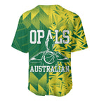 Australian Opals Basketball Baseball Jersey Geometric Tribal Pattern In Green And Gold Athletic Art