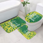 Australian Opals Basketball Bathroom Set Geometric Tribal Pattern In Green And Gold Athletic Art