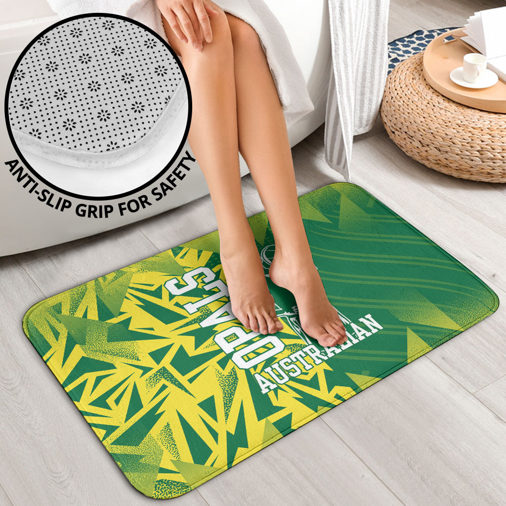 Australian Opals Basketball Bathroom Set Geometric Tribal Pattern In Green And Gold Athletic Art