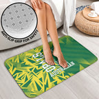 Australian Opals Basketball Bathroom Set Geometric Tribal Pattern In Green And Gold Athletic Art
