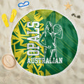 Australian Opals Basketball Beach Blanket Geometric Tribal Pattern In Green And Gold Athletic Art