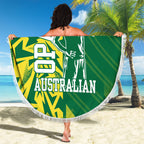 Australian Opals Basketball Beach Blanket Geometric Tribal Pattern In Green And Gold Athletic Art