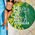 Australian Opals Basketball Beach Blanket Geometric Tribal Pattern In Green And Gold Athletic Art
