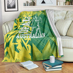 Australian Opals Basketball Blanket Geometric Tribal Pattern In Green And Gold Athletic Art