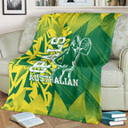 Australian Opals Basketball Blanket Geometric Tribal Pattern In Green And Gold Athletic Art