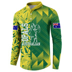 Australian Opals Basketball Button Sweatshirt Geometric Tribal Pattern In Green And Gold Athletic Art