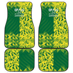 Australian Opals Basketball Car Mats Geometric Tribal Pattern In Green And Gold Athletic Art