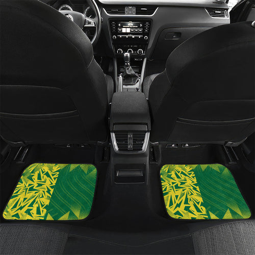 Australian Opals Basketball Car Mats Geometric Tribal Pattern In Green And Gold Athletic Art