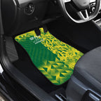 Australian Opals Basketball Car Mats Geometric Tribal Pattern In Green And Gold Athletic Art