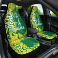 Australian Opals Basketball Car Seat Cover Geometric Tribal Pattern In Green And Gold Athletic Art