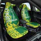 Australian Opals Basketball Car Seat Cover Geometric Tribal Pattern In Green And Gold Athletic Art