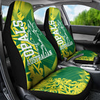 Australian Opals Basketball Car Seat Cover Geometric Tribal Pattern In Green And Gold Athletic Art