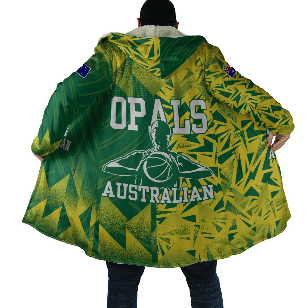 Australian Opals Basketball Cloak Geometric Tribal Pattern In Green And Gold Athletic Art