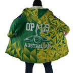 Australian Opals Basketball Cloak Geometric Tribal Pattern In Green And Gold Athletic Art