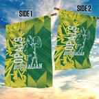 Australian Opals Basketball Garden Flag Geometric Tribal Pattern In Green And Gold Athletic Art