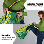 Australian Opals Basketball Grocery Bag Geometric Tribal Pattern In Green And Gold Athletic Art