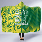 Australian Opals Basketball Hooded Blanket Geometric Tribal Pattern In Green And Gold Athletic Art