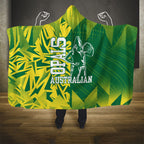 Australian Opals Basketball Hooded Blanket Geometric Tribal Pattern In Green And Gold Athletic Art