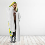 Australian Opals Basketball Hooded Blanket Geometric Tribal Pattern In Green And Gold Athletic Art