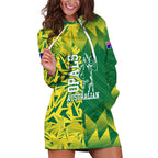 Australian Opals Basketball Hoodie Dress Geometric Tribal Pattern In Green And Gold Athletic Art