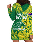Australian Opals Basketball Hoodie Dress Geometric Tribal Pattern In Green And Gold Athletic Art