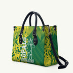 Australian Opals Basketball Leather Bag Geometric Tribal Pattern In Green And Gold Athletic Art