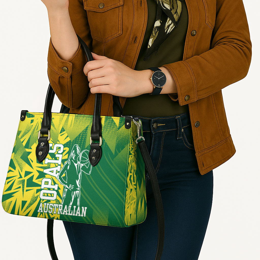 Australian Opals Basketball Leather Bag Geometric Tribal Pattern In Green And Gold Athletic Art