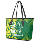 Australian Opals Basketball Leather Tote Bag Geometric Tribal Pattern In Green And Gold Athletic Art