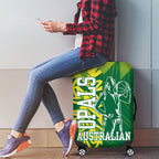 Australian Opals Basketball Luggage Cover Geometric Tribal Pattern In Green And Gold Athletic Art
