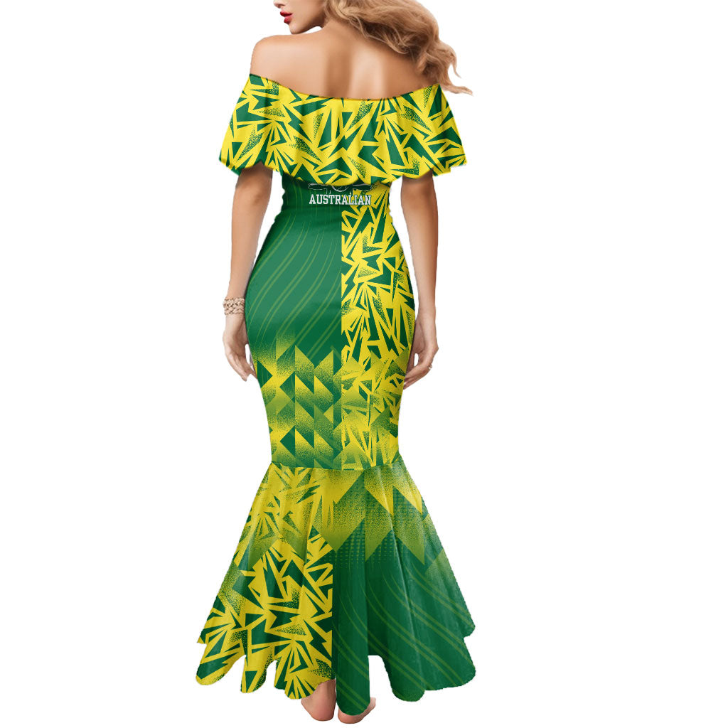 Australian Opals Basketball Mermaid Dress Geometric Tribal Pattern In Green And Gold Athletic Art