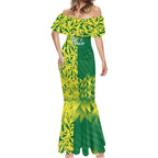 Australian Opals Basketball Mermaid Dress Geometric Tribal Pattern In Green And Gold Athletic Art