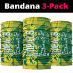 Australian Opals Basketball Neck Gaiter Geometric Tribal Pattern In Green And Gold Athletic Art