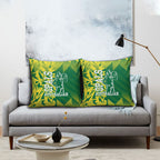 Australian Opals Basketball Pillow Cover Geometric Tribal Pattern In Green And Gold Athletic Art